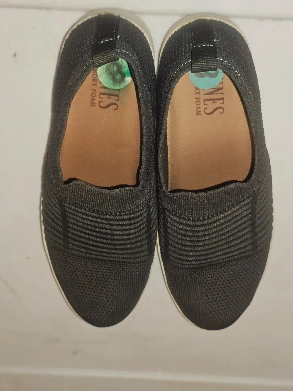 Dunes Women's Memory Foam Slip-On Knit Sneakers - Navy Blue, Size 8